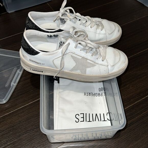 GOLDEN GOOSE Stardan Leather Low-Top Sneakers, 39 - Picture 7 of 13